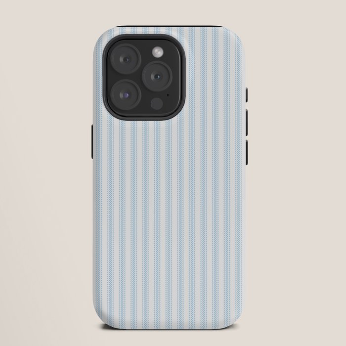 Pastel Blue & White Ticker Stripe iPhone Case Gallery Image 11