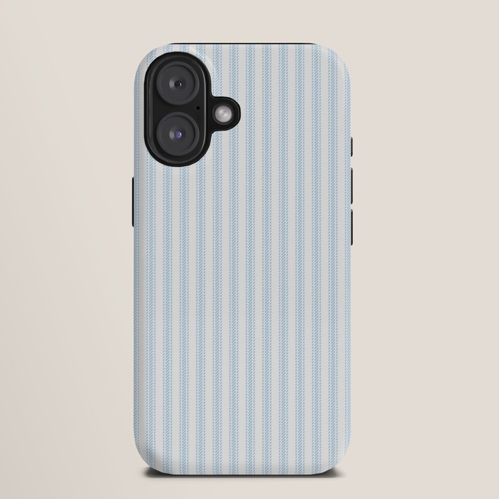 Pastel Blue & White Ticker Stripe iPhone Case Gallery Image 9