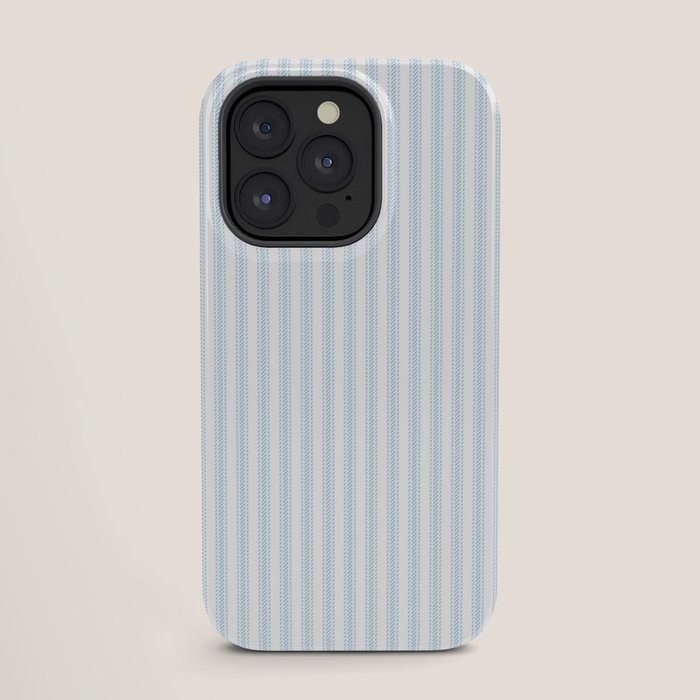 Pastel Blue & White Ticker Stripe iPhone Case Gallery Image 27