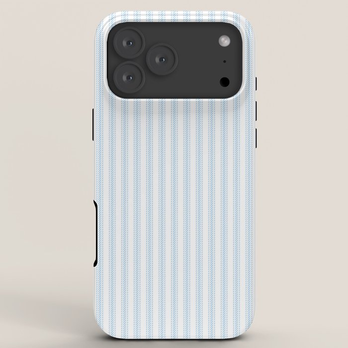 Pastel Blue & White Ticker Stripe iPhone Case Gallery Image 8