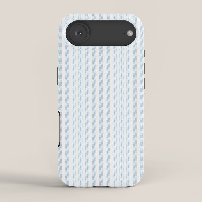 Pastel Blue & White Ticker Stripe iPhone Case Gallery Image 2
