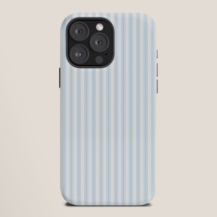 Pastel Blue & White Ticker Stripe iPhone Case Gallery Image 12