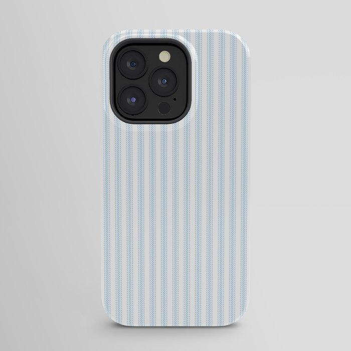 Pastel Blue & White Ticker Stripe iPhone Case Gallery Image 31
