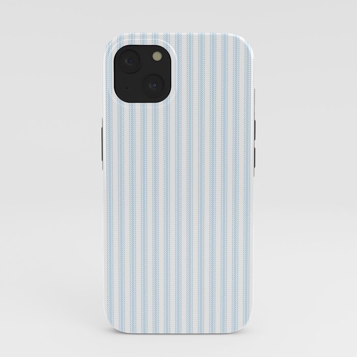 Pastel Blue & White Ticker Stripe iPhone Case Gallery Image 37