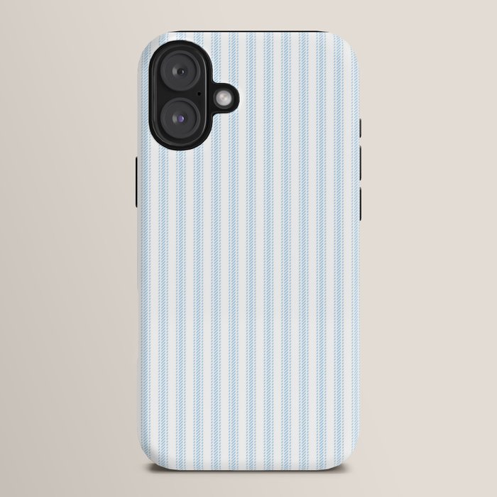 Pastel Blue & White Ticker Stripe iPhone Case Gallery Image 14