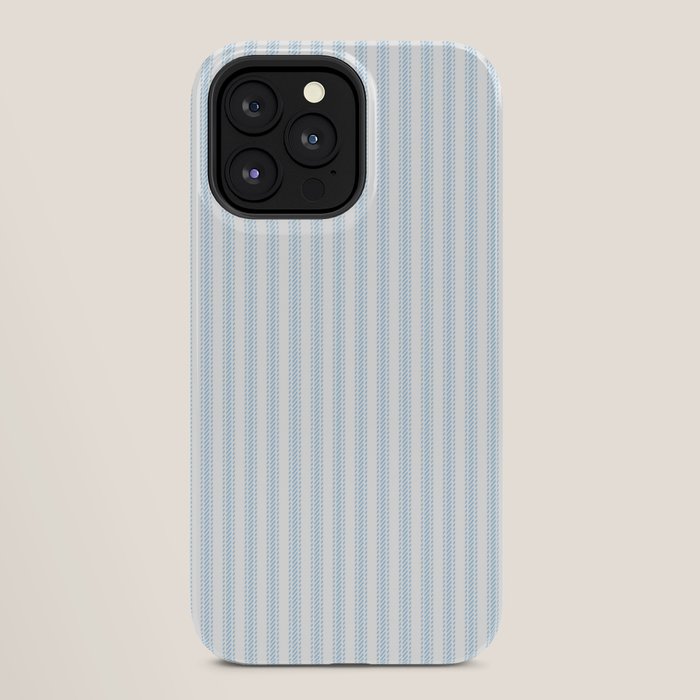 Pastel Blue & White Ticker Stripe iPhone Case Gallery Image 28