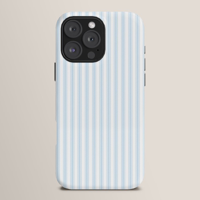 Pastel Blue & White Ticker Stripe iPhone Case Gallery Image 16