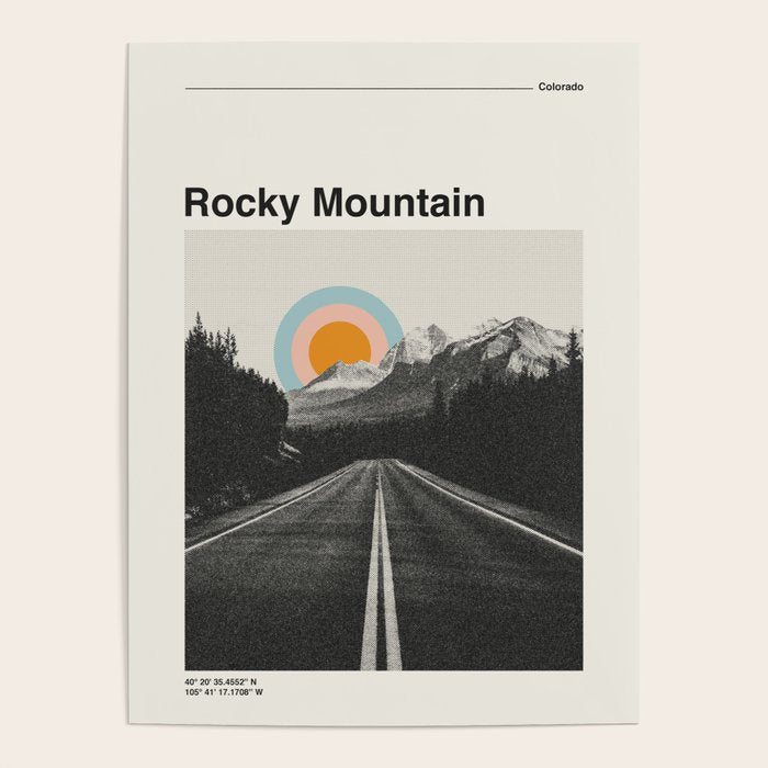 Rocky Mountain National Park Retro Print Poster Gallery Image 2