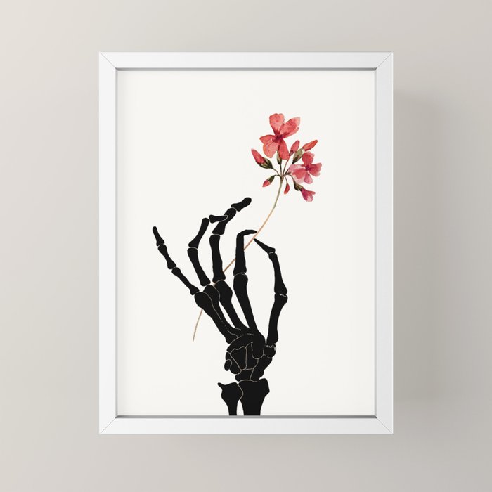 Skeleton Hand with Flower Mini Art Print Gallery Image 4