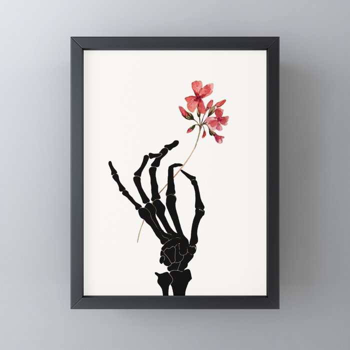 Skeleton Hand with Flower Mini Art Print Gallery Image 3