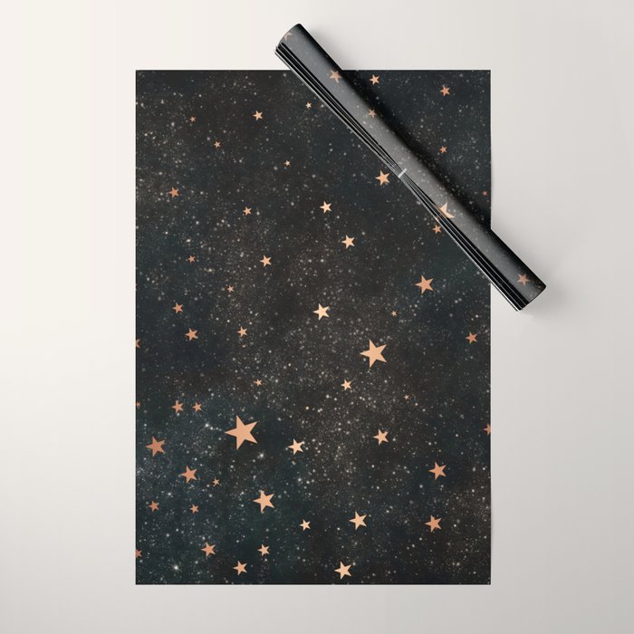 Starry winter night Wrapping Paper Gallery Image 1