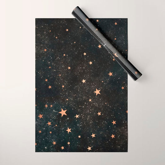 Starry winter night Wrapping Paper Gallery Image 1