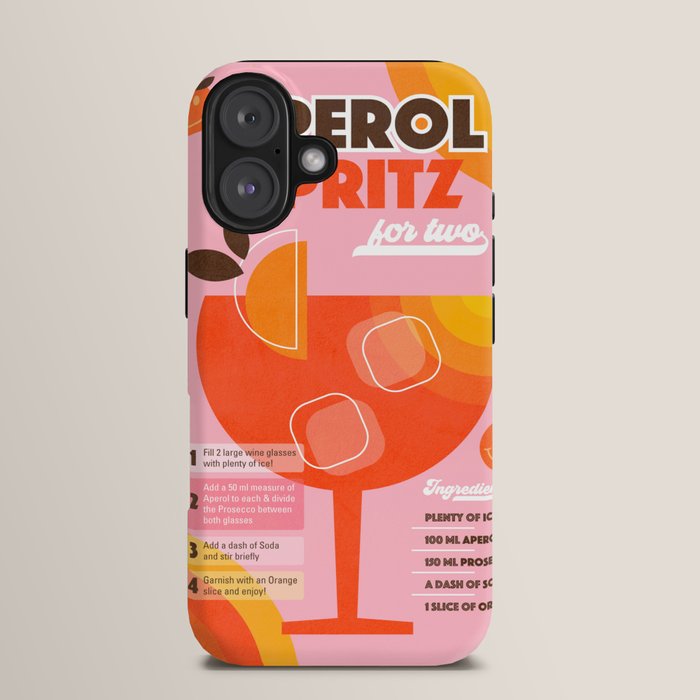 Retro Cocktail Nº1 Aperol Spritz iPhone Case Gallery Image 13