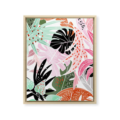 Veronica, Tropical Eclectic Bold Monstera Palm Illustration Nature Modern Colorful Jungle Framed Canvas Print Gallery Image 14