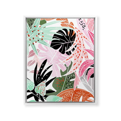 Veronica, Tropical Eclectic Bold Monstera Palm Illustration Nature Modern Colorful Jungle Framed Canvas Print Gallery Image 22