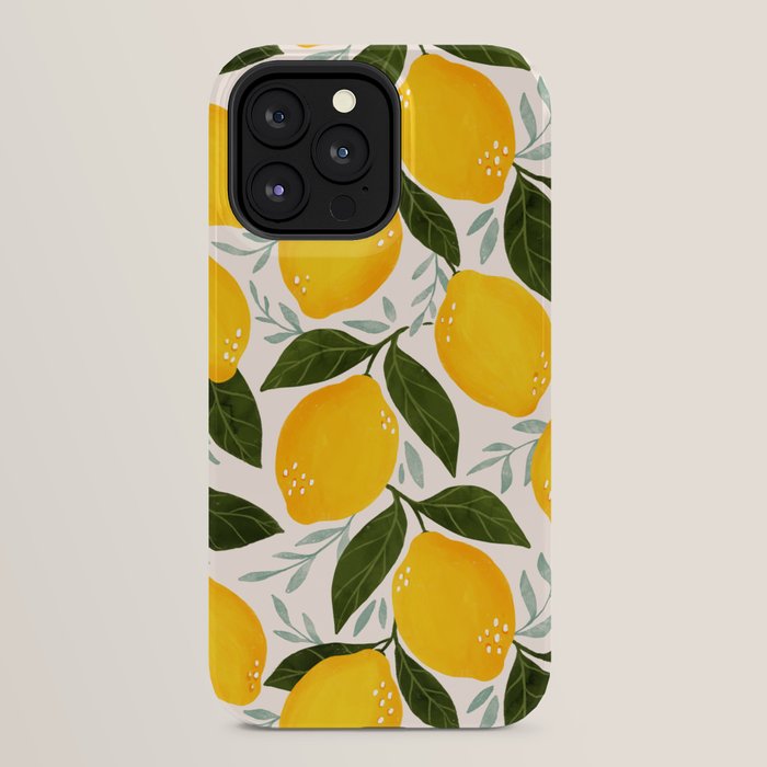 Mediterranean Summer Lemons Pattern iPhone Case Gallery Image 24
