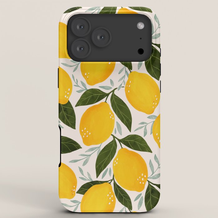 Mediterranean Summer Lemons Pattern iPhone Case Gallery Image 8