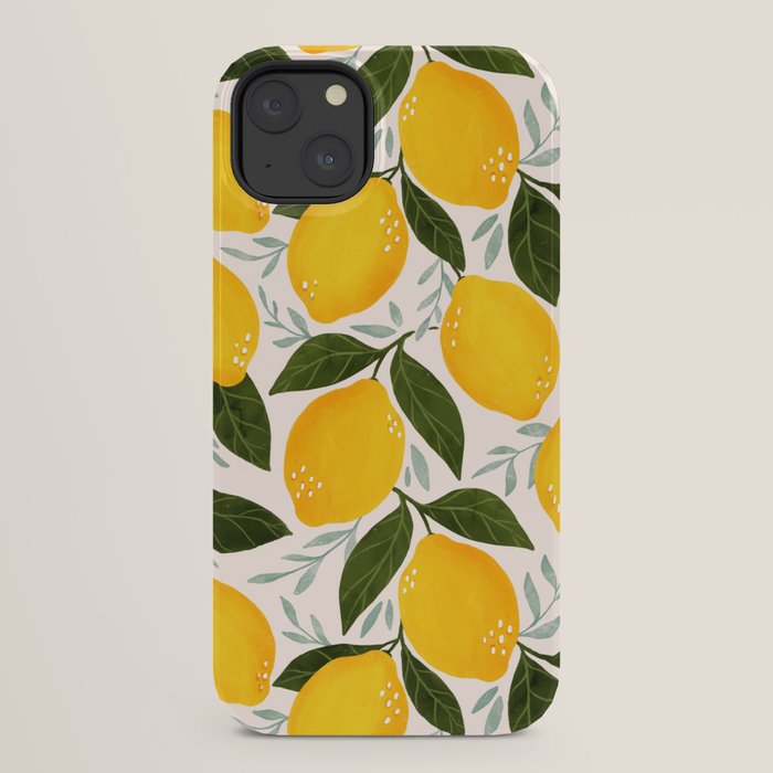 Mediterranean Summer Lemons Pattern iPhone Case Gallery Image 30