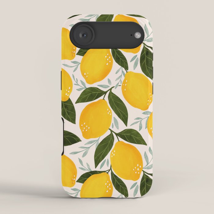 Mediterranean Summer Lemons Pattern iPhone Case Gallery Image 2