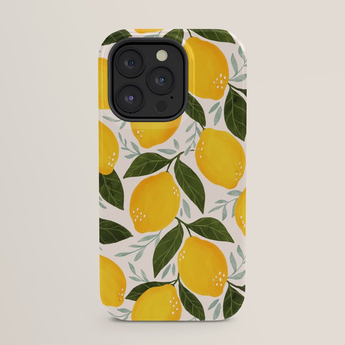 Mediterranean Summer Lemons Pattern iPhone Case Gallery Image 23