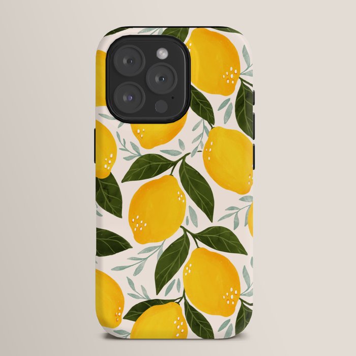 Mediterranean Summer Lemons Pattern iPhone Case Gallery Image 15