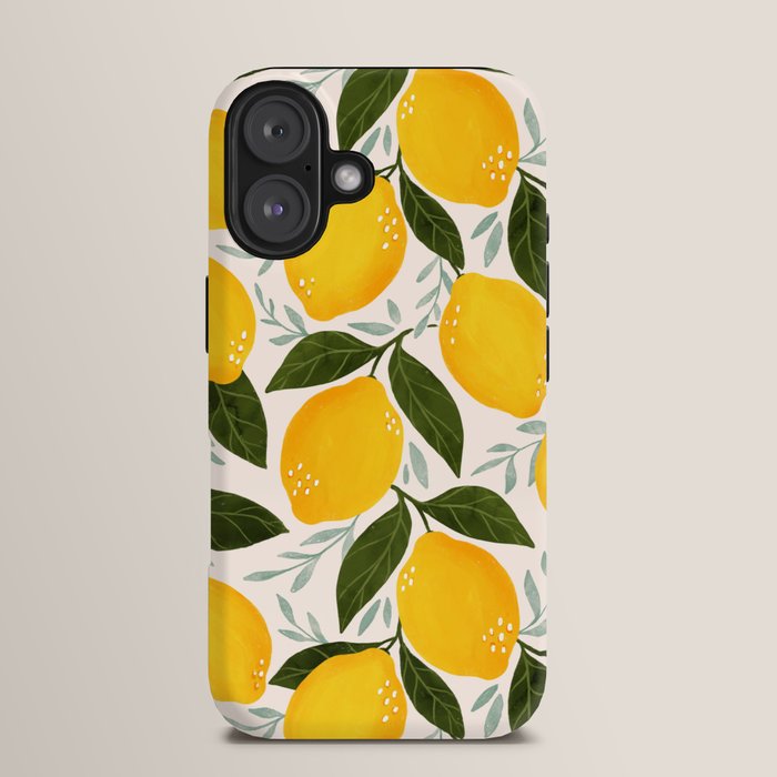Mediterranean Summer Lemons Pattern iPhone Case Gallery Image 13