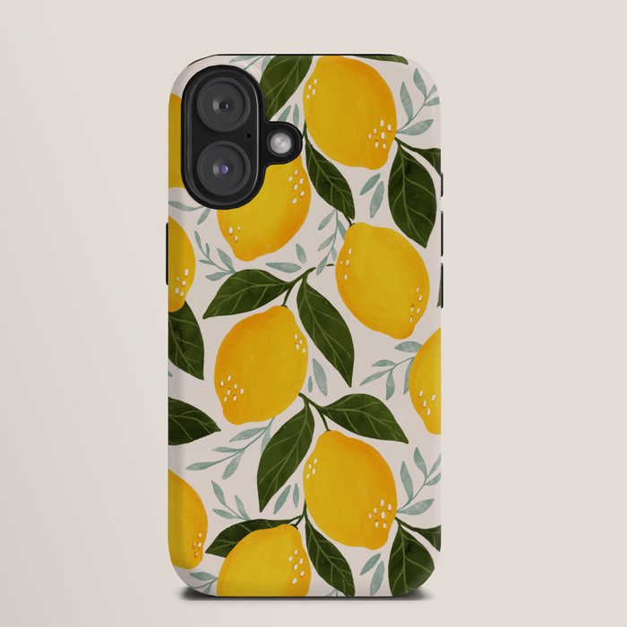 Mediterranean Summer Lemons Pattern iPhone Case Gallery Image 9