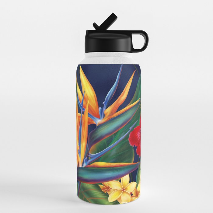 Tropical Paradise Hawaiian Floral Illustration Water Bottle Gallery Image 4