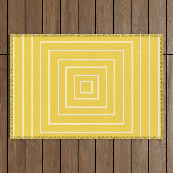 Layers yellow Outdoor Rug Gallery Image 1
