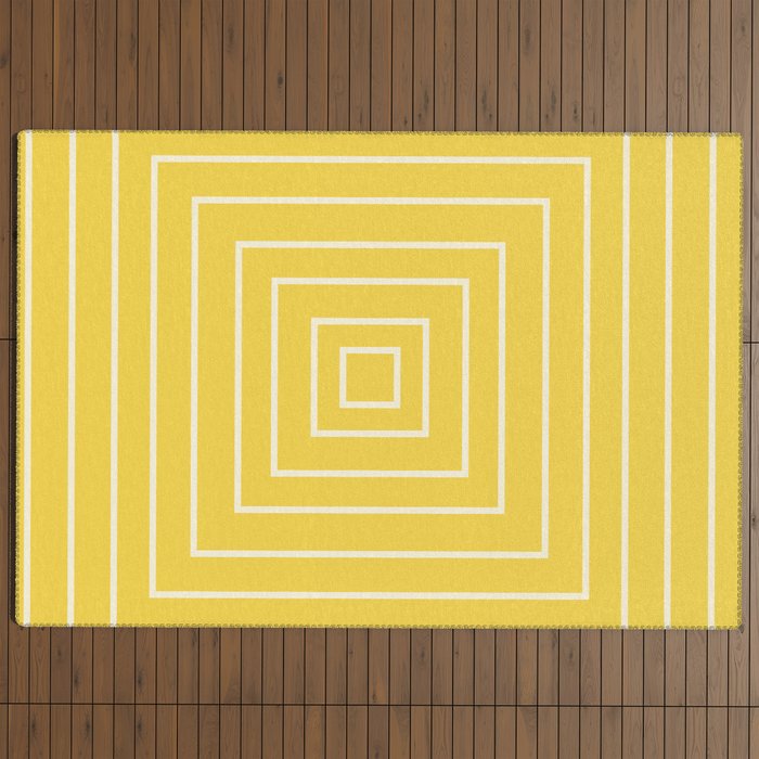 Layers yellow Outdoor Rug Gallery Image 4