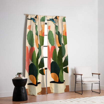 Cactus & Birds 1 Window Curtain Gallery Image 6