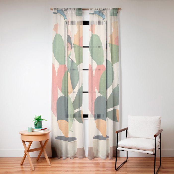 Cactus & Birds 1 Window Curtain Gallery Image 20