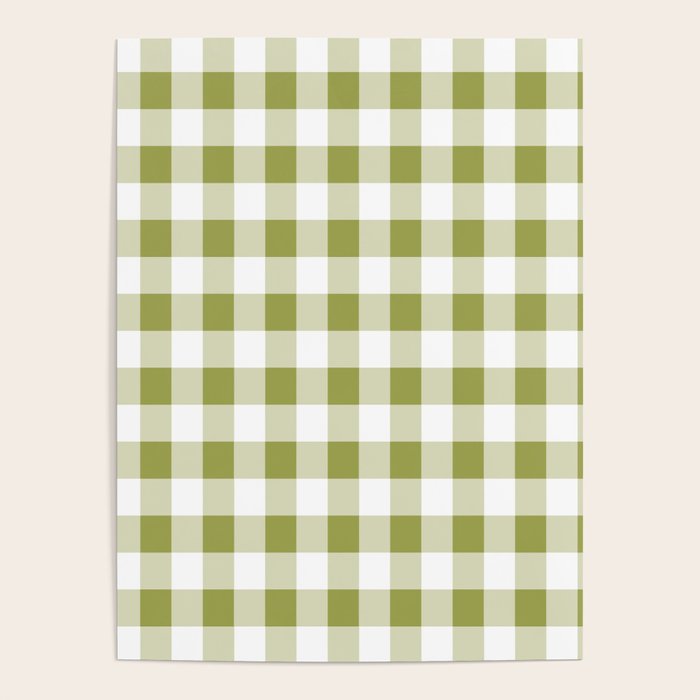 Gingham Large Green White Poster Gallery Image 1