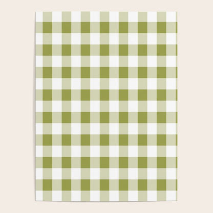 Gingham Large Green White Poster Gallery Image 3