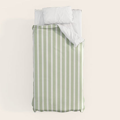Vintage Cabana Stripe Pastel Sage Mint Green Retro Boho Coastal Beach Vibe Duvet Cover Gallery Image 10