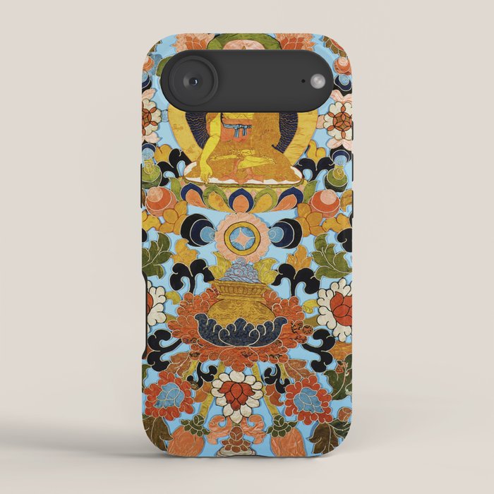 Antique Tibetan Floral Textile Print iPhone Case Gallery Image 2