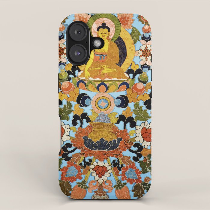 Antique Tibetan Floral Textile Print iPhone Case Gallery Image 1