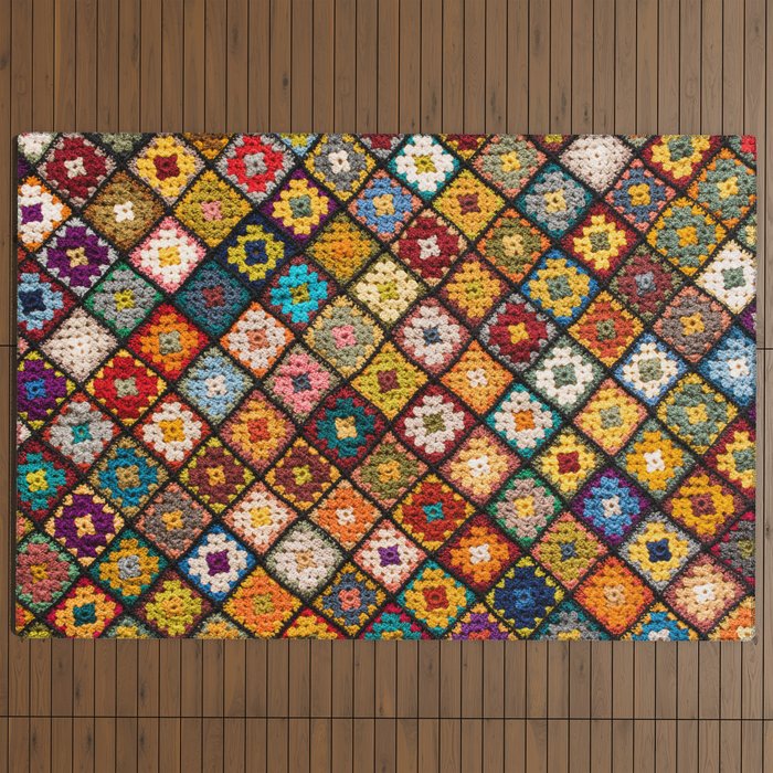 Granny square Outdoor Rug Gallery Image 4