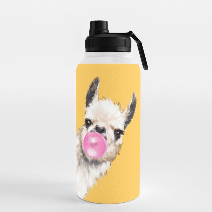 Bubble Gum Sneaky Llama in Yellow Water Bottle Gallery Image 5