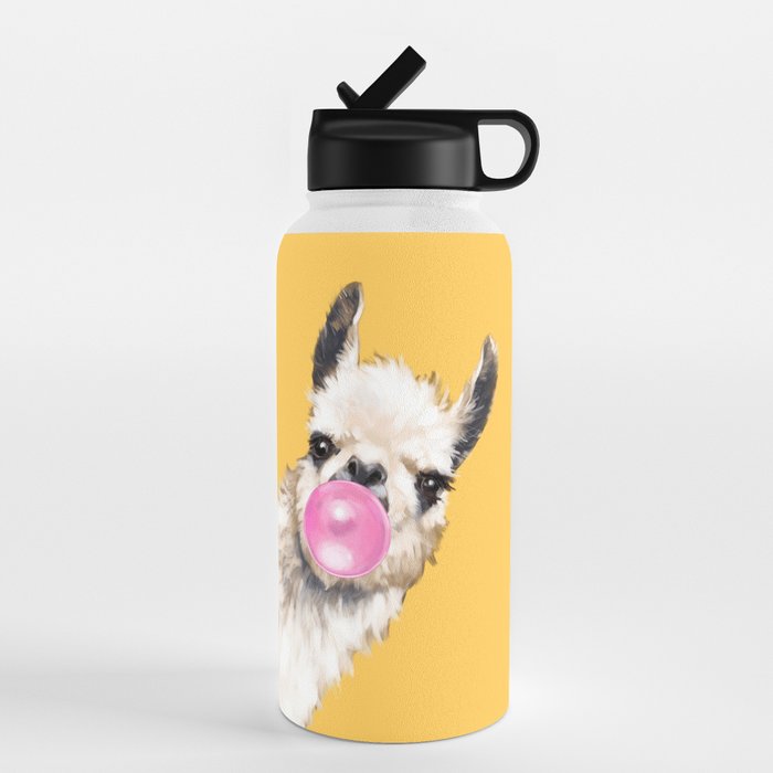 Bubble Gum Sneaky Llama in Yellow Water Bottle Gallery Image 4