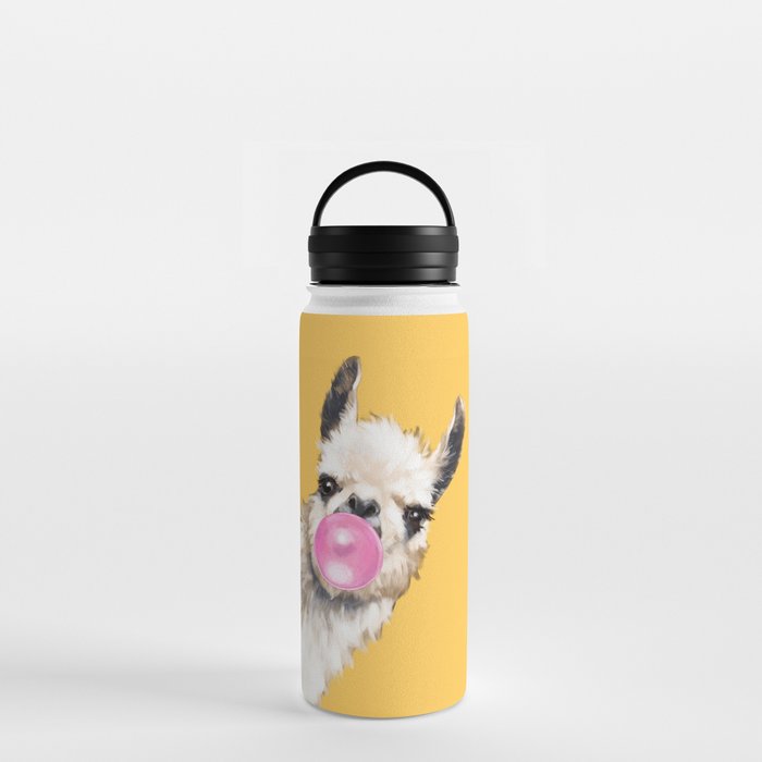Bubble Gum Sneaky Llama in Yellow Water Bottle Gallery Image 3