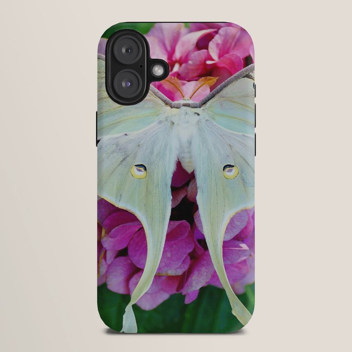 Luna Moth On Pink Hydrangea Nature Art iPhone Case Gallery Image 10