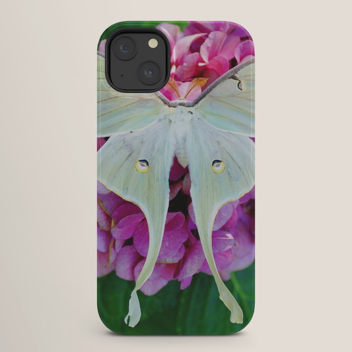 Luna Moth On Pink Hydrangea Nature Art iPhone Case Gallery Image 26