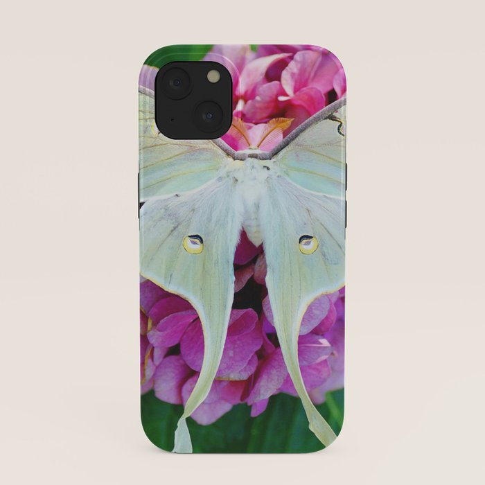Luna Moth On Pink Hydrangea Nature Art iPhone Case Gallery Image 37