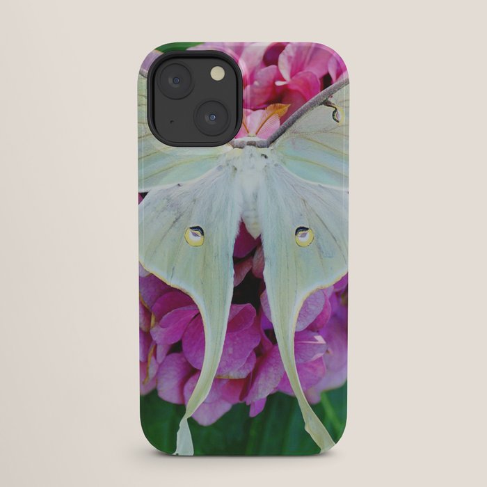 Luna Moth On Pink Hydrangea Nature Art iPhone Case Gallery Image 25