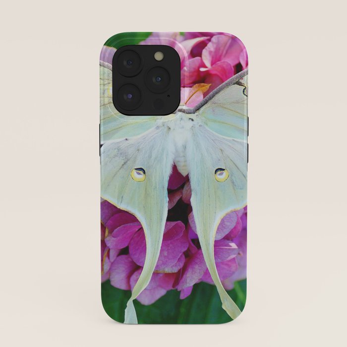 Luna Moth On Pink Hydrangea Nature Art iPhone Case Gallery Image 39