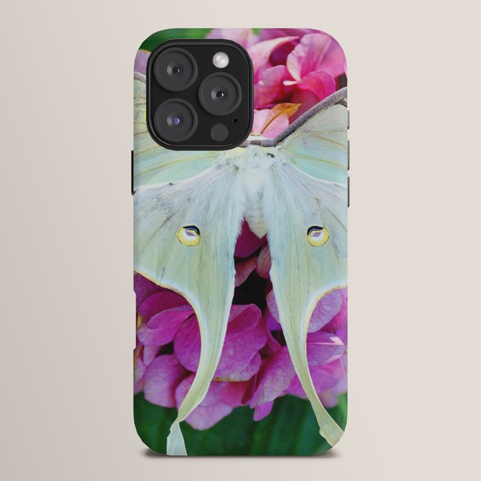 Luna Moth On Pink Hydrangea Nature Art iPhone Case Gallery Image 16