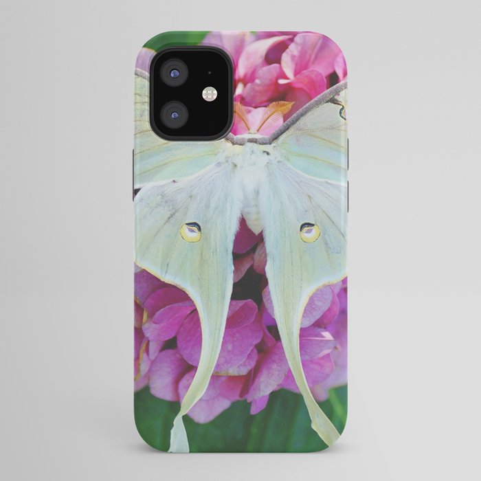 Luna Moth On Pink Hydrangea Nature Art iPhone Case Gallery Image 42