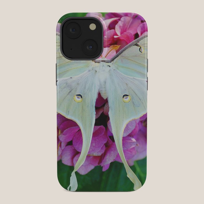 Luna Moth On Pink Hydrangea Nature Art iPhone Case Gallery Image 34