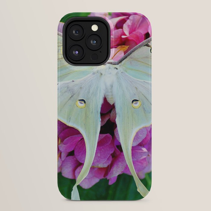 Luna Moth On Pink Hydrangea Nature Art iPhone Case Gallery Image 32